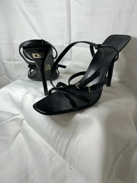 Vintage Gucci Black Strappy Leather Stiletto Sandals - Picture 3 of 4